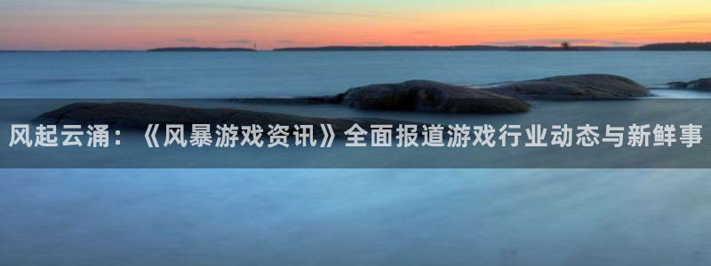 长征娱乐总代理是谁：风起云涌：《风暴游戏资讯》全面报道游戏行